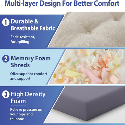 Beige Memory Foam Chair Cushions