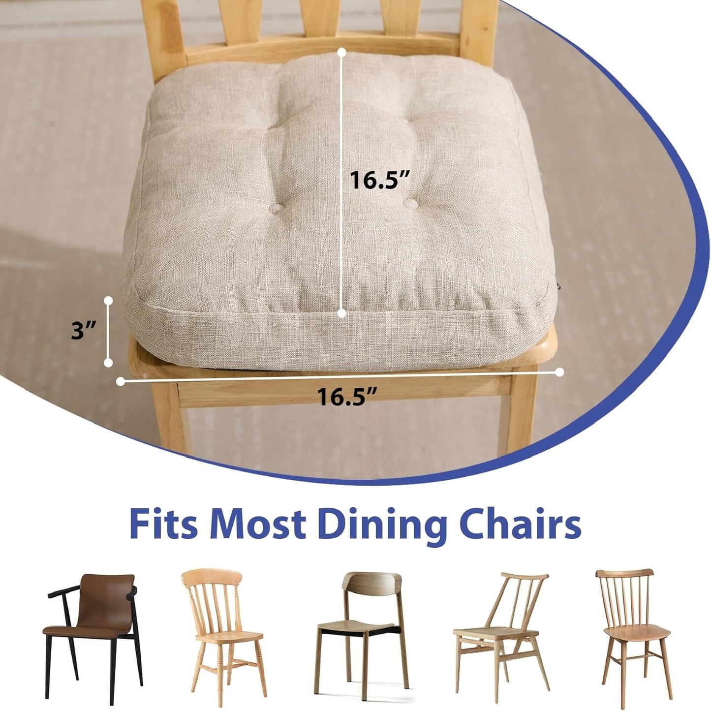 Beige Memory Foam Chair Cushions